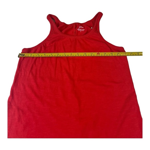 J. Crew Red Organic Slub Scoopneck Tank Tee Style BQ944 Size Large Casual Summer - Picture 5 of 11